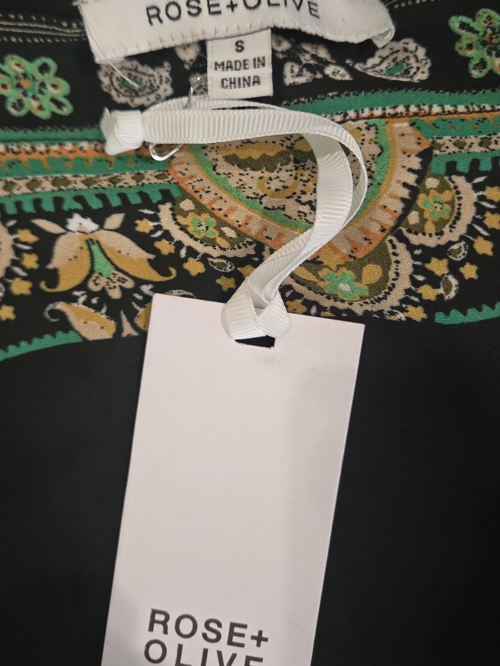 Rose & Olive Black Floral V-Neck Kimono Top - Picture 3 of 4